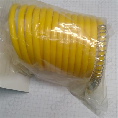 Coiled Air hose (yellow) 1 / 4" x 12' with Fittings