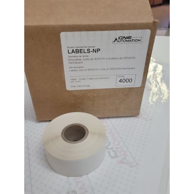 Labels, box of 4000 (16 x rolls of 250) NON-Permanent